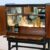 barskap-558.2 Black Drinks Cabinet with Gold Frame – Vintage, 1950s