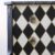 Commode arlequin noir, blanc et or – avec plateau en marbre