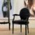 Black armchair – Gustavian, linen upholstery
