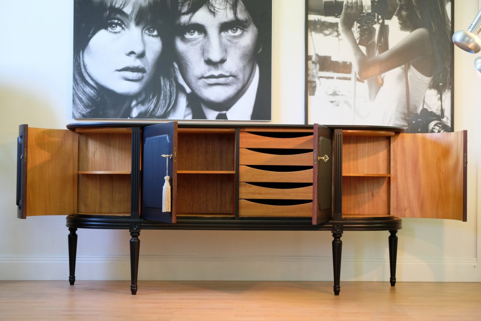 Black sideboard – Gustavian, 1960s