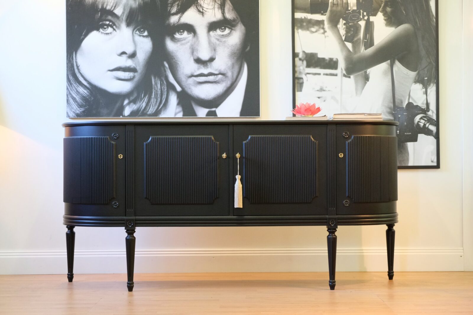Black sideboard – Gustavian, 1960s