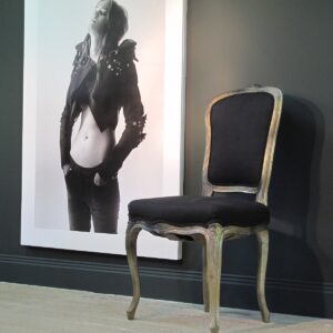 Black, white and gold chair – Rococo, antique