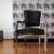 Black and gold armchair – Rococo, linen upholstery